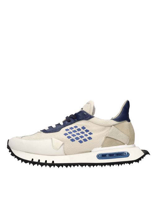 Sneakers in pelle e tessuto BEPOSITIVE | S5RACE01/COT RACEBEIGE-BIANCO-GRIGIO-BLU
